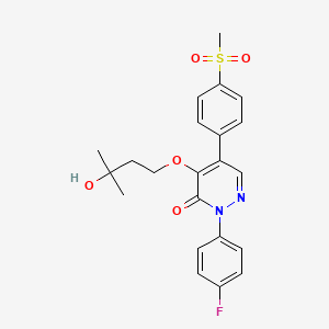 2-(4-Fluorophenyl)-4-(3-hydroxy-3-methylbutoxy)-5-(4-(methylsulfonyl)phenyl)pyridazin-3(2H)-one