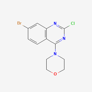 molecular formula C12H11BrClN3O B8740854 4-(7-Bromo-2-chloroquinazolin-4-yl)morpholine 