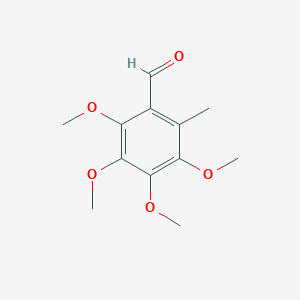 molecular formula C12H16O5 B8741302 2,3,4,5-Tetramethoxy-6-methylbenzaldehyde CAS No. 89048-25-9