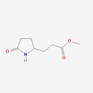 molecular formula C8H13NO3 B8741883 Methyl 3-(5-oxopyrrolidin-2-yl)propanoate 