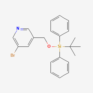 molecular formula C22H24BrNOSi B8742027 3-Bromo-5-({[tert-butyl(diphenyl)silyl]oxy}methyl)pyridine CAS No. 153607-77-3