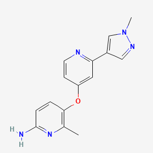 6-methyl-5-((2-(1-methyl-1H-pyrazol-4-yl)pyridin-4-yl)oxy)pyridin-2-amine