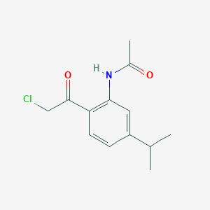 molecular formula C13H16ClNO2 B8742109 N-[2-(Chloroacetyl)-5-isopropylphenyl]acetamide 