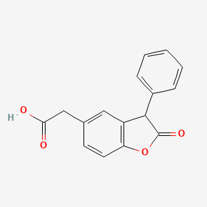 molecular formula C16H12O4 B8742116 2,3-Dihydro-2-oxo-3-phenyl-5-benzofuranacetic acid CAS No. 77143-67-0