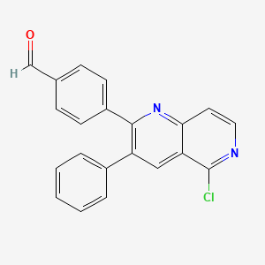 4-(5-Chloro-3-phenyl-1,6-naphthyridin-2-yl)benzaldehyde