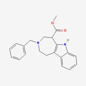 molecular formula C21H22N2O2 B8742128 1,2,3,4,5,6-hexahydro-3-(phenylmethyl)-Azepino[4,5-b]indole-5-carboxylic acid methyl ester 