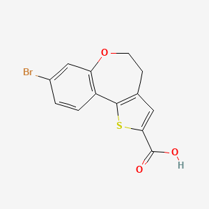 molecular formula C13H9BrO3S B8742163 8-Bromo-4,5-dihydrobenzo[b]thieno[2,3-d]oxepine-2-carboxylic acid 