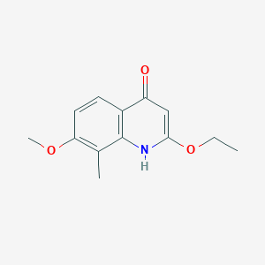 molecular formula C13H15NO3 B8742399 2-Ethoxy-7-methoxy-8-methylquinolin-4-ol 