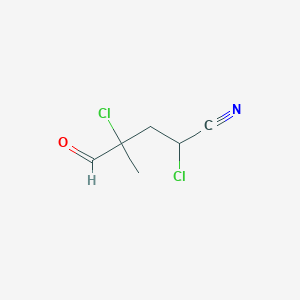 molecular formula C6H7Cl2NO B8742874 Pentanenitrile, 2,4-dichloro-4-methyl-5-oxo- CAS No. 90044-00-1