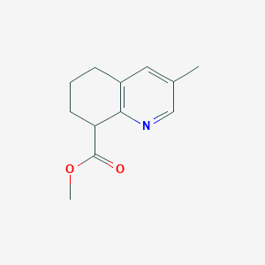 molecular formula C12H15NO2 B8743037 Methyl 3-methyl-5,6,7,8-tetrahydroquinoline-8-carboxylate CAS No. 53400-63-8