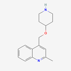 molecular formula C16H20N2O B8743153 2-Methyl-4-[(piperidin-4-yloxy)methyl]quinoline CAS No. 252919-62-3