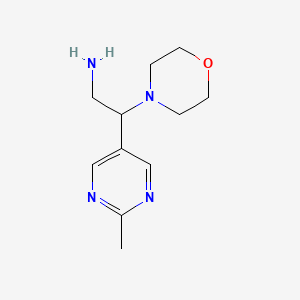 molecular formula C11H18N4O B8743270 2-(2-Methylpyrimidin-5-yl)-2-morpholinoethanamine 