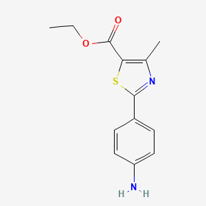 molecular formula C13H14N2O2S B8743298 Ethyl 2-(4-aminophenyl)-4-methyl-1,3-thiazole-5-carboxylate CAS No. 64210-01-1