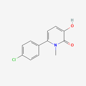 molecular formula C12H10ClNO2 B8743605 6-(4-chlorophenyl)-3-hydroxy-1-methylpyridin-2(1H)-one 