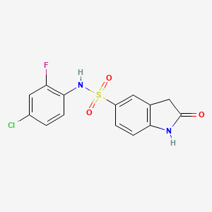 molecular formula C14H10ClFN2O3S B8743612 2-Oxo-2,3-dihydro-1H-indole-5-sulfonic acid (4-chloro-2-fluoro-phenyl)-amide 