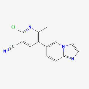2-Chloro-5-(imidazo[1,2-a]pyridin-6-yl)-6-methylpyridine-3-carbonitrile