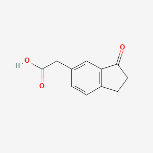 molecular formula C11H10O3 B8743700 5-Indanacetic acid, 3-oxo- CAS No. 71823-52-4