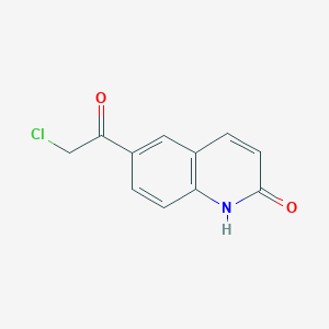 molecular formula C11H8ClNO2 B8743744 6-(Chloroacetyl)quinolin-2(1H)-one CAS No. 80834-83-9