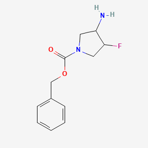 molecular formula C12H15FN2O2 B8743991 Benzyl 3-amino-4-fluoropyrrolidine-1-carboxylate 
