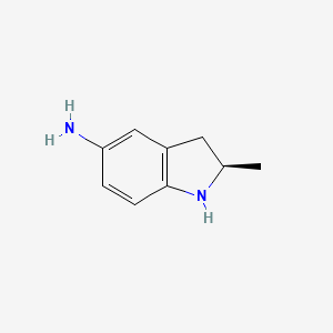 molecular formula C9H12N2 B8744259 1H-Indol-5-amine,2,3-dihydro-2-methyl-,(2R)-(9CI) 