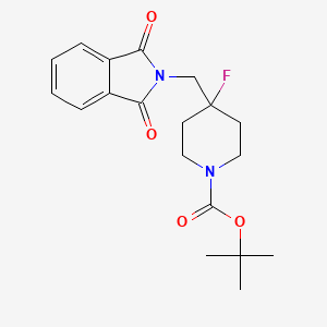 molecular formula C19H23FN2O4 B8744656 tert-butyl 4-[(1,3-dioxoisoindol-2-yl)methyl]-4-fluoropiperidine-1-carboxylate CAS No. 620611-28-1