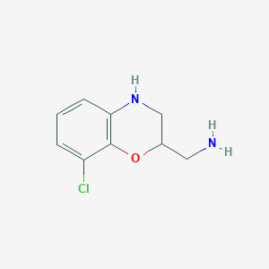 molecular formula C9H11ClN2O B8744699 Dihydro-8-chloro-2H-1,4-benzoxazine-2-methanamine 