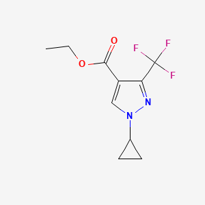 molecular formula C10H11F3N2O2 B8744802 Ethyl 1-cyclopropyl-3-(trifluoromethyl)-1H-pyrazole-4-carboxylate 