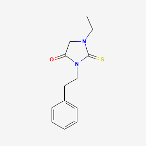 molecular formula C13H16N2OS B8745313 1-ethyl-3-phenethyl-2-thioxoimidazolidin-4-one CAS No. 125219-50-3