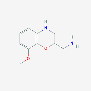 molecular formula C10H14N2O2 B8745543 Dihydro-8-methoxy-2H-1,4-benzoxazine-2-methanamine 