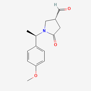 (R)-1-((R)-1-(4-Methoxyphenyl)ethyl)-5-oxopyrrolidine-3-carbaldehyde