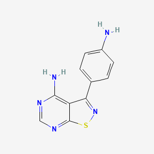 molecular formula C11H9N5S B8745754 3-(4-Aminophenyl)isothiazolo[5,4-d]pyrimidin-4-amine CAS No. 605660-66-0