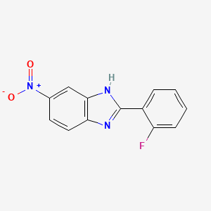 molecular formula C13H8FN3O2 B8745787 2-(2-Fluorophenyl)-5-nitro-1H-benzo[d]imidazole 