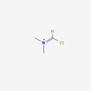 molecular formula C3H7ClN+ B8745857 n-(Chloromethylidene)-n-methylmethanaminium CAS No. 44205-36-9