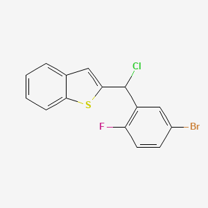 molecular formula C15H9BrClFS B8746123 Benzo[b]thiophene, 2-[(5-broMo-2-fluorophenyl)chloroMethyl]- CAS No. 1034305-19-5