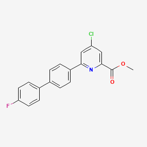molecular formula C19H13ClFNO2 B8746181 Methyl 4-chloro-6-(4'-fluoro-[1,1'-biphenyl]-4-yl)picolinate 