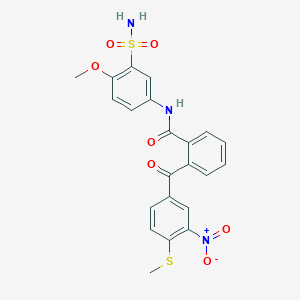 molecular formula C22H19N3O7S2 B8746213 N-[3-(aminosulfonyl)-4-methoxyphenyl]-2-[4-(methylthio)-3-nitrobenzoyl]-benzamide 