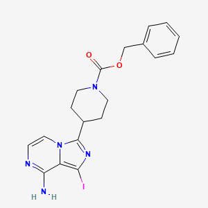 molecular formula C19H20IN5O2 B8746353 Benzyl 4-(8-amino-1-iodoimidazo[1,5-a]pyrazin-3-yl)piperidine-1-carboxylate 