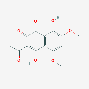 molecular formula C14H12O7 B087464 3-Acetyl-4,8-dihydroxy-5,7-dimethoxynaphthalene-1,2-dione CAS No. 14090-52-9