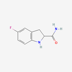 molecular formula C9H9FN2O B8746468 5-Fluoroindoline-2-carboxamide 