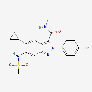 molecular formula C19H19BrN4O3S B8746523 2-(4-bromophenyl)-5-cyclopropyl-N-methyl-6-[(methylsulfonyl)amino]-2H-indazole-3-carboxamide 