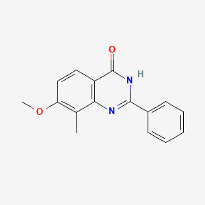 molecular formula C16H14N2O2 B8746567 7-Methoxy-8-methyl-2-phenylquinazolin-4-ol CAS No. 922520-29-4