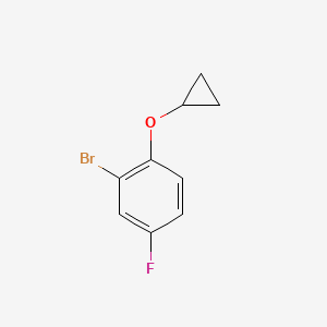 molecular formula C9H8BrFO B8746800 2-Bromo-1-cyclopropoxy-4-fluorobenzene 