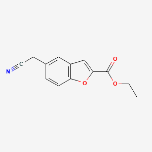 molecular formula C13H11NO3 B8746818 Ethyl 5-(cyanomethyl)-1-benzofuran-2-carboxylate 