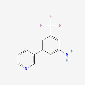 molecular formula C12H9F3N2 B8746933 3-(Pyridin-3-yl)-5-(trifluoromethyl)benzenamine 