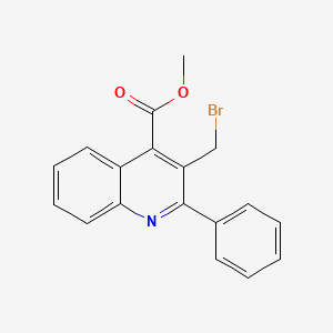 molecular formula C18H14BrNO2 B8746966 METHYL 3-(BROMOMETHYL)-2-PHENYLQUINOLINE-4-CARBOXYLATE CAS No. 272104-64-0