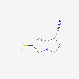 molecular formula C9H10N2S B8747002 6-(Methylsulfanyl)-2,3-dihydro-1H-pyrrolizine-1-carbonitrile CAS No. 89541-93-5