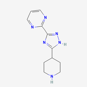 molecular formula C11H14N6 B8747141 2-[5-(Piperidin-4-yl)-1H-1,2,4-triazol-3-yl]pyrimidine CAS No. 893424-21-0