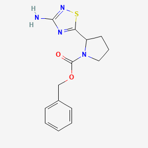 molecular formula C14H16N4O2S B8747174 Benzyl 2-(3-amino-1,2,4-thiadiazol-5-YL)pyrrolidine-1-carboxylate CAS No. 888314-31-6
