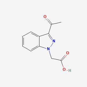 molecular formula C11H10N2O3 B8747275 2-(3-Acetyl-1H-indazol-1-yl)acetic acid 