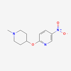 molecular formula C11H15N3O3 B8747295 2-(1-Methylpiperidin-4-yloxy)-5-nitropyridine CAS No. 944401-78-9